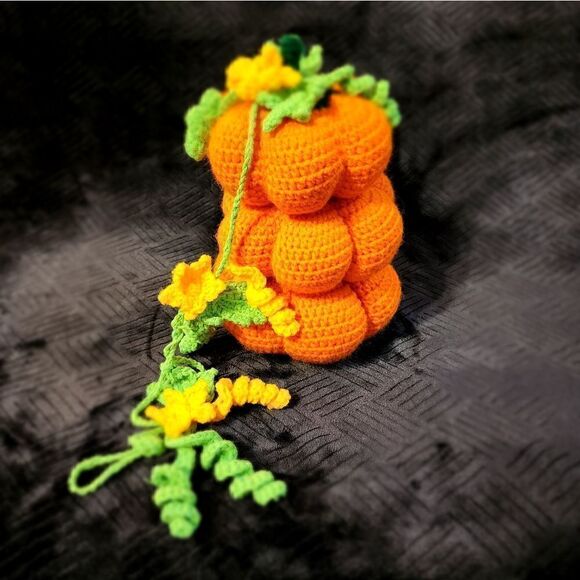 Lot of 3 handmade Crochet Pumpkin - Picture 2 of 9